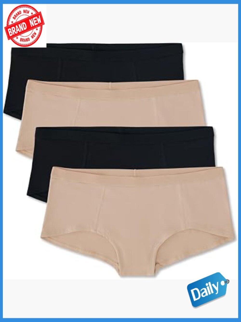 Organic Cotton Women's Boy Short Underwear 4 Pack